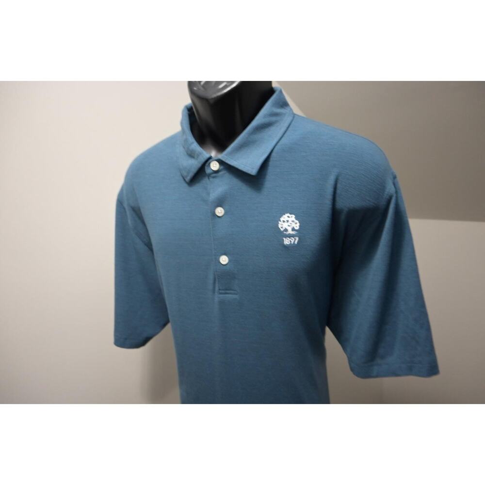 Dunning Golf Polo Blue Short Sleeve Dry Fitting Stretch Mens Sz XL Long